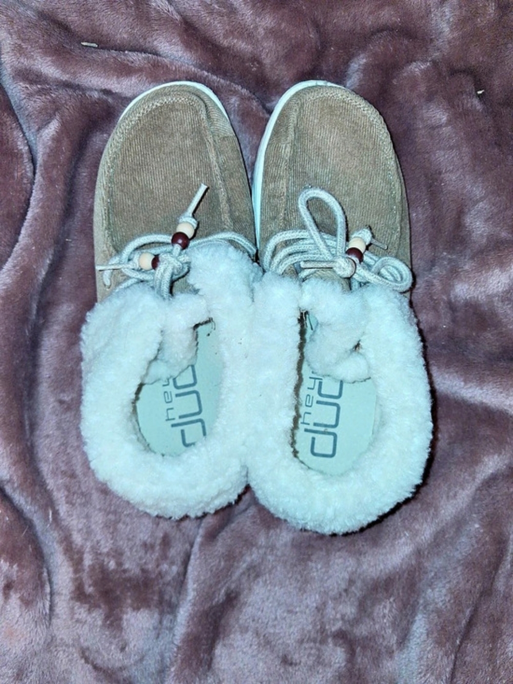 New Hey Dude Women's Cozy Fur Slippers US 7